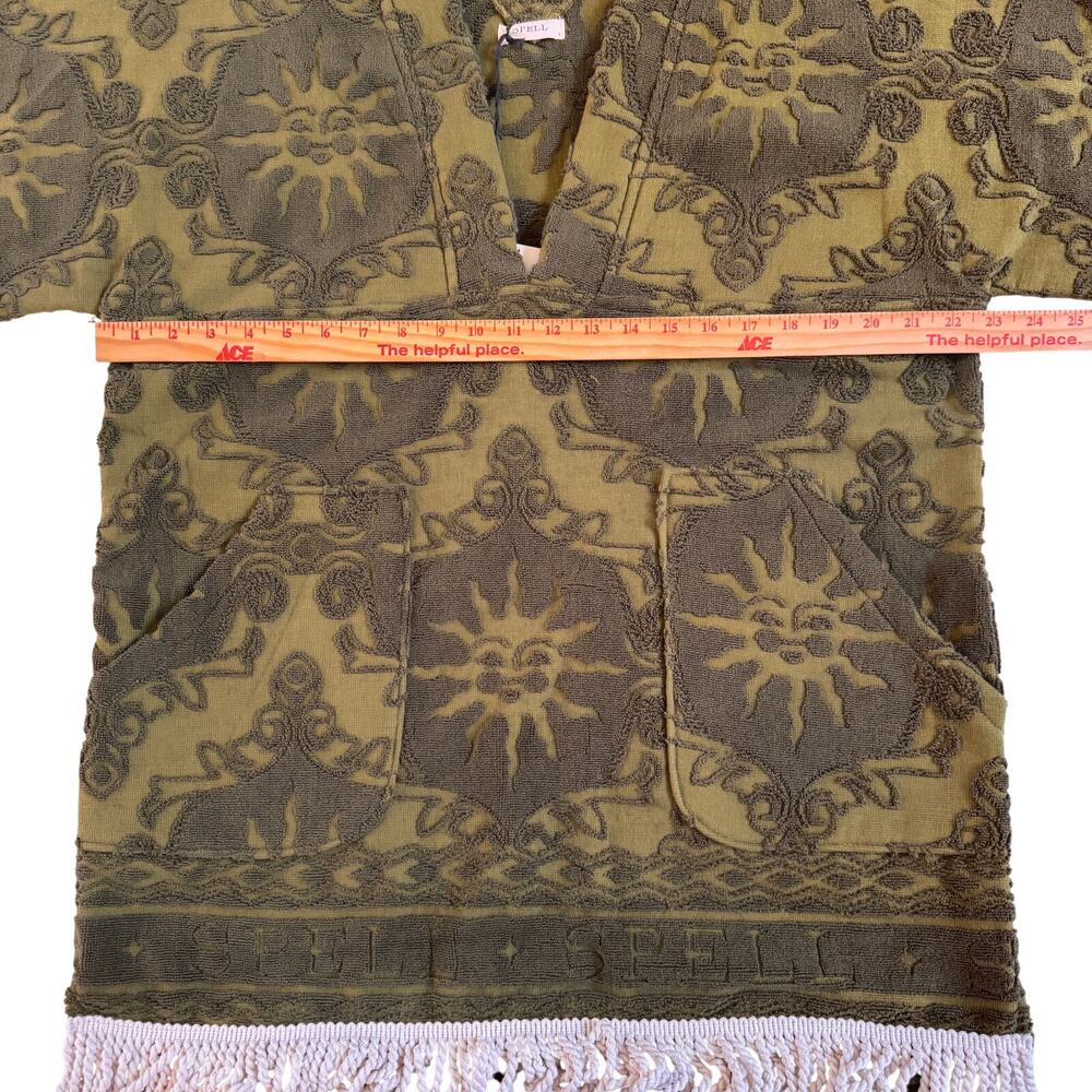 Free People x Spell Pomelia Terry Throw Over Dress Island Green Oversize Large - Picture 8 of 14